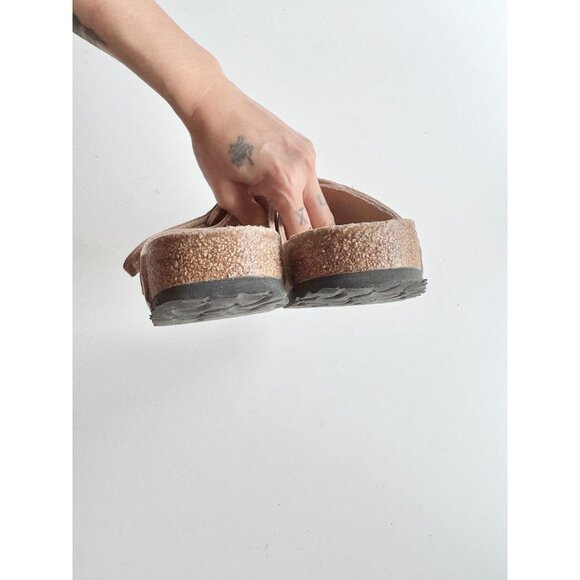 BIRKENSTOCK Uji New Beige beige Nubuck Double Strap Slides Sandals, Size 40 - Picture 12 of 16